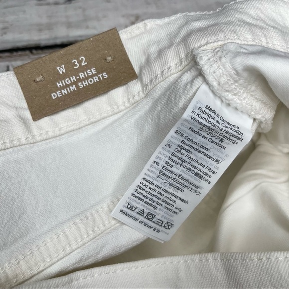 NWT Madewell White High=Rise Denim Shorts Size 32 - Picture 3 of 8